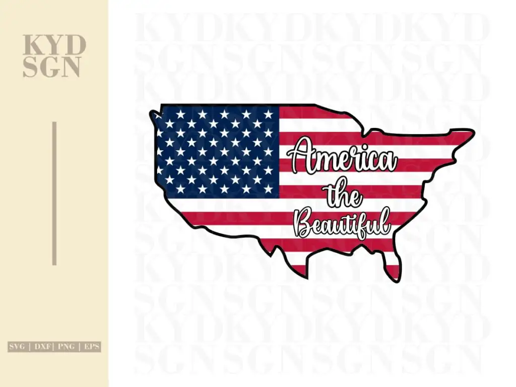 Patriotic America the Beautiful SVG File Cut File