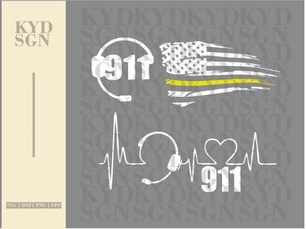 911 Dispatcher American Flag SVG