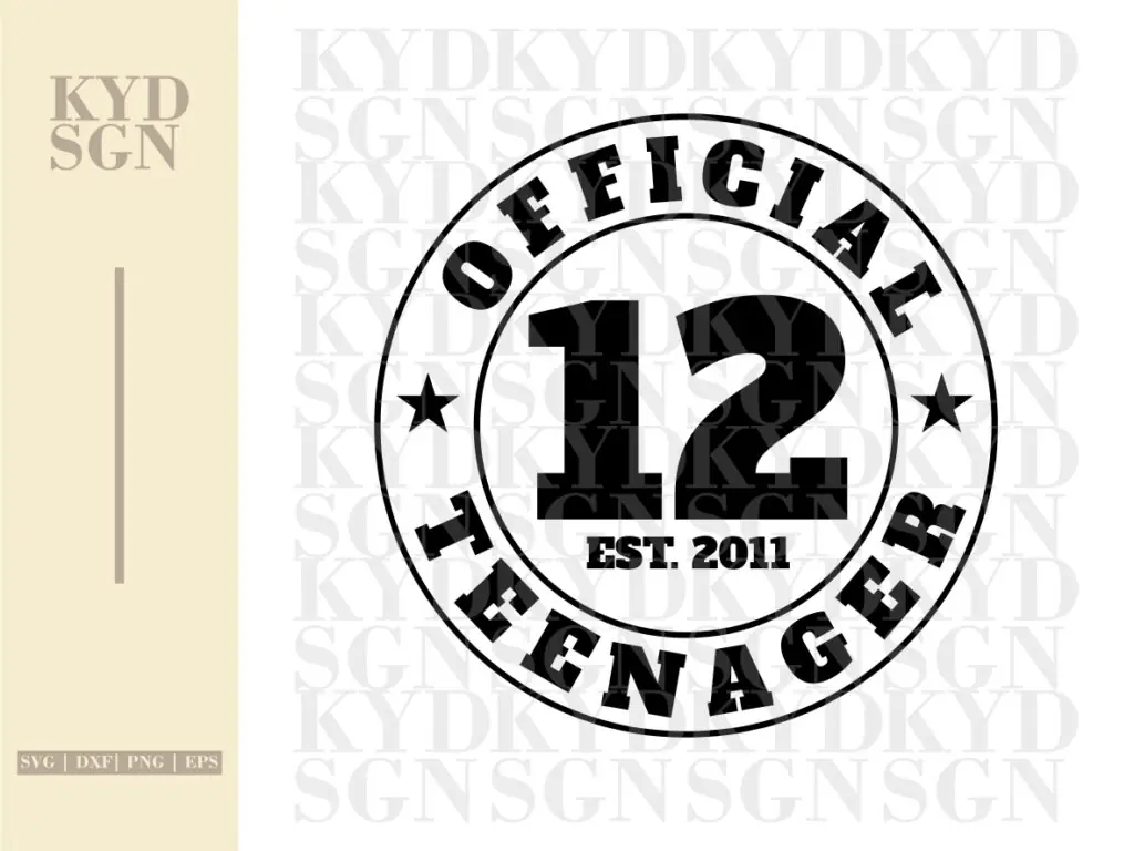 Official Teenager 12 SVG, 12th birthday SVG, 2011