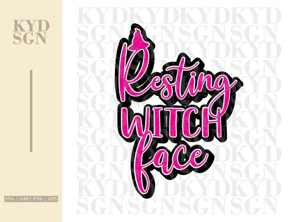 Cricut SVG, Silhouette Cameo Cut Files Resting Witch Face