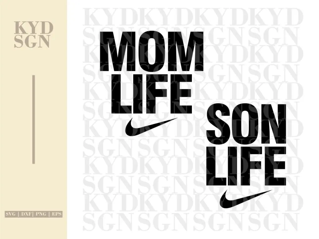 Mom and Son Shirt Design Inspired Nike, Mom Life & Son Life