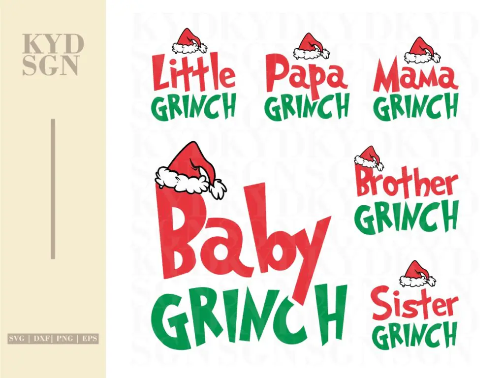 Funny Matching Family Christmas Shirts Grinch SVG PNG EPS DXF