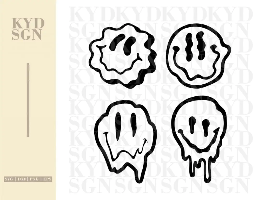 Melted Smiley SVG | Vectorency