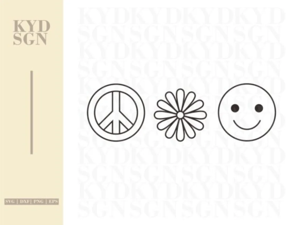 Peace Flower and Happiness Daisy Clipart Smile SVG