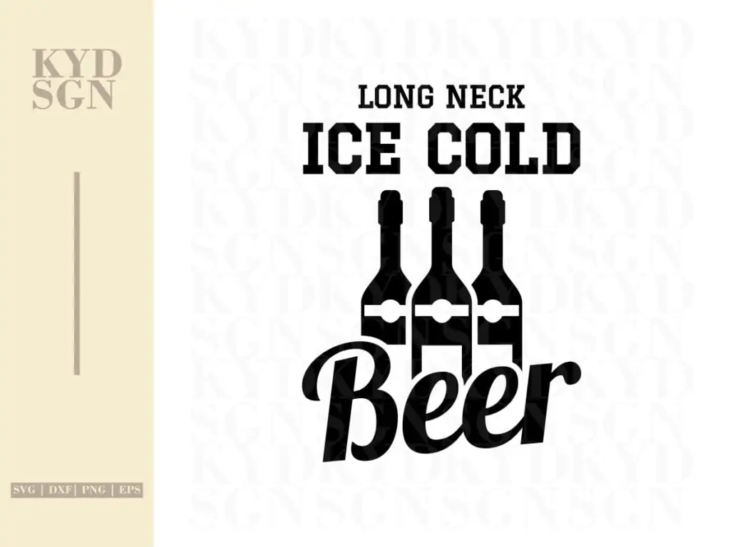 Long Neck Ice Cold Beer SVG Cricut File