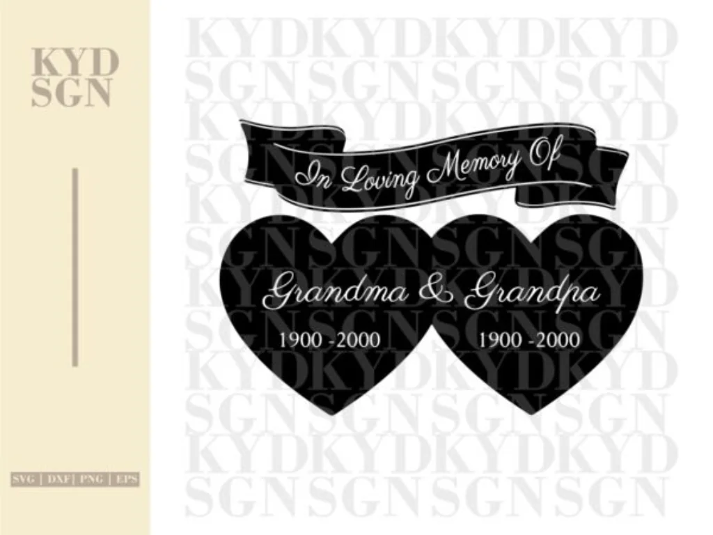 In Loving Memory of Grandma Grandpa SVG Template