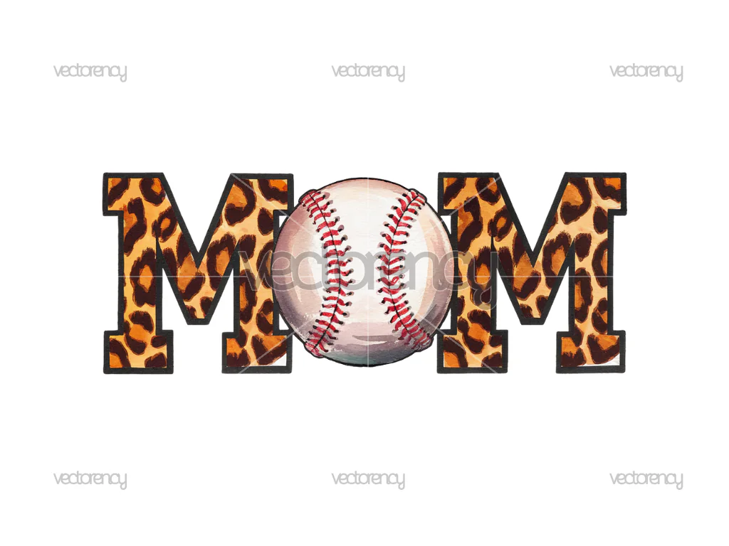 Mom Baseball Design Leopard DTF Sublimation
