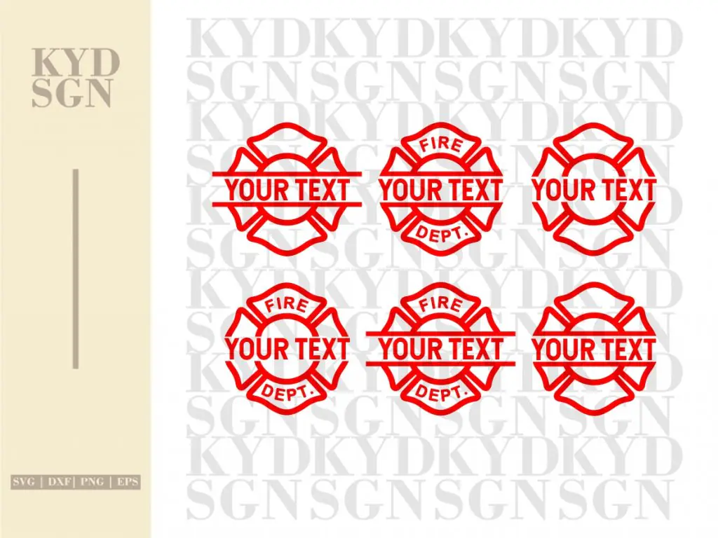 Firefighter SVG Monogram Template Cut Files