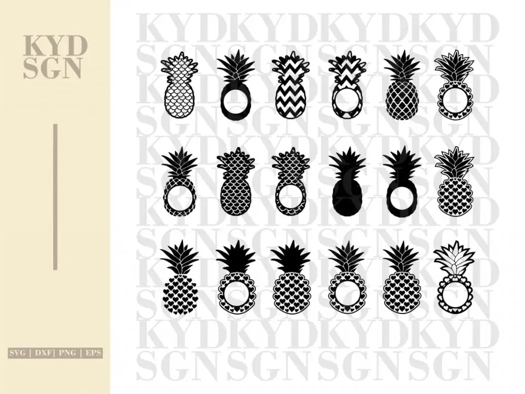 Bundle Pineapple Monogram SVG