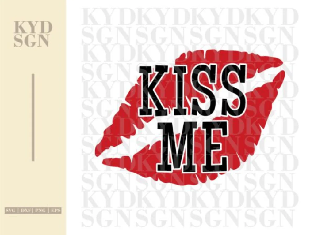 Kiss Me SVG, Red Lipas Cut File, Valentine SVG