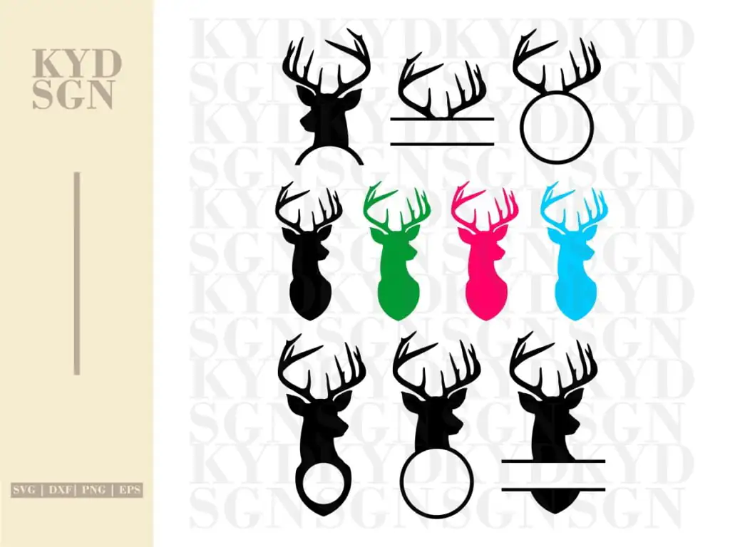 Deer Head SVG Deer Monogram Clipart