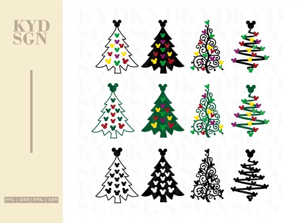 Mickey Christmas Tree SVG Bundle Cricut