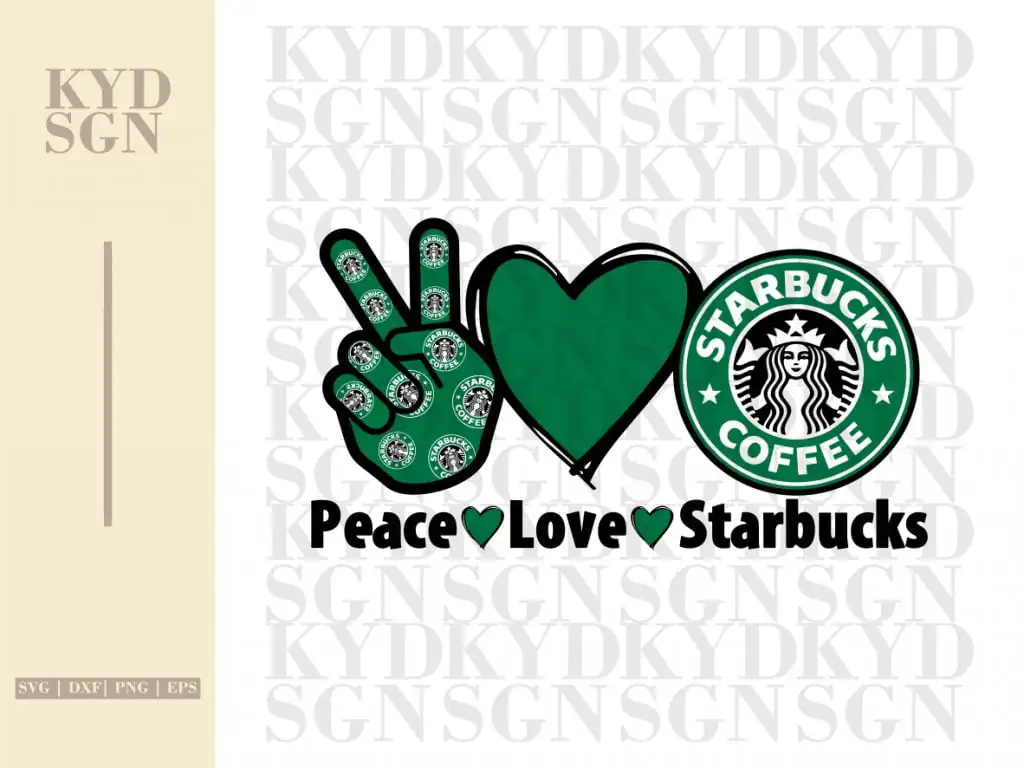 Peace Love Starbucks SVG