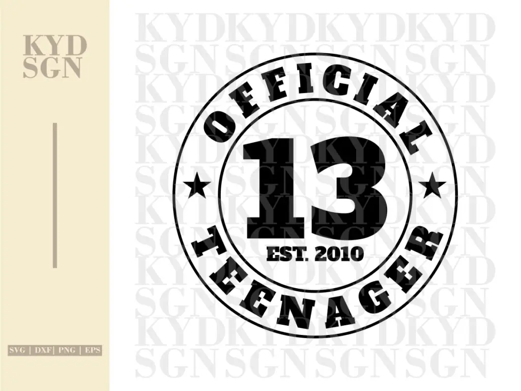 Official Teenager 13 SVG, 13th Birthday SVG, 2010