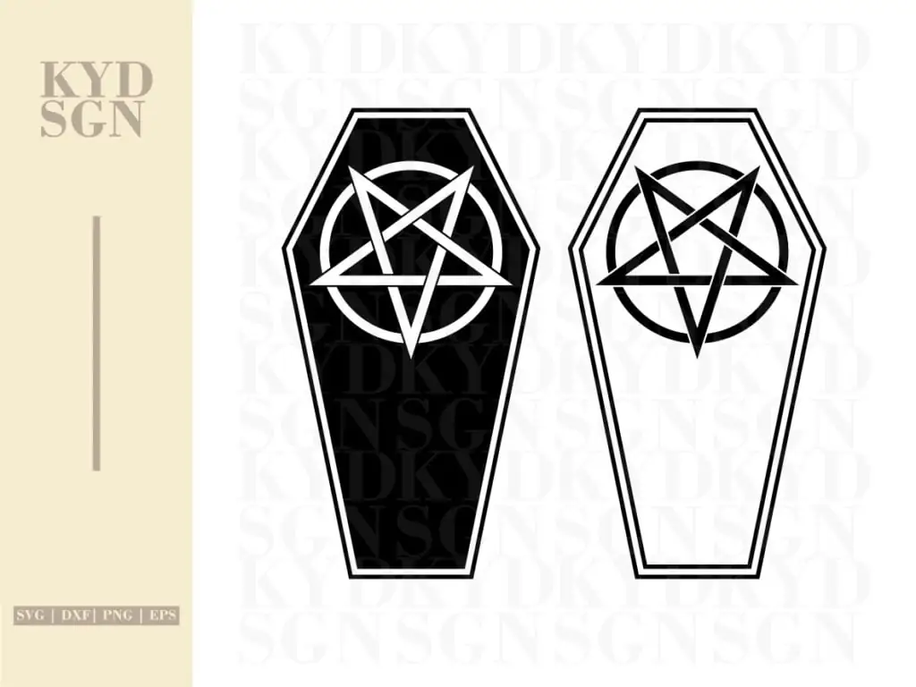 Coffin Pentagram SVG Cricut Cut File