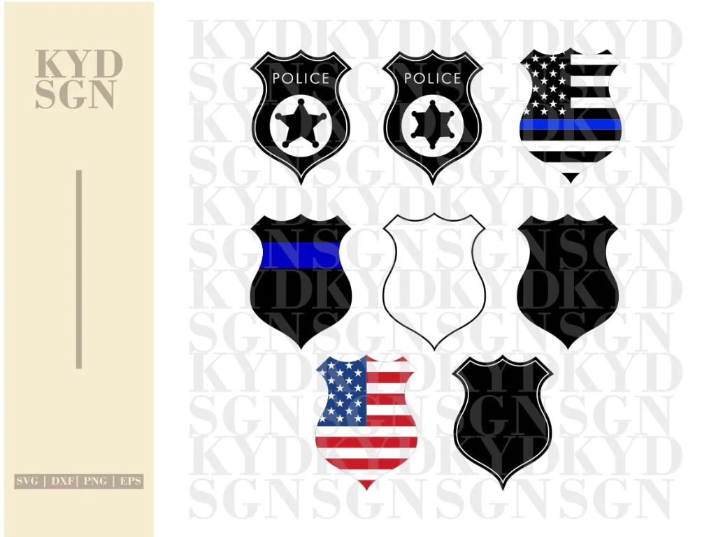 Police Badge Outline Bundle SVG