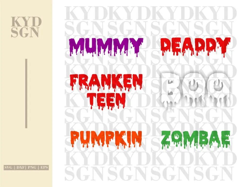 Halloween Family Shirt Design Mummy Deaddy Boo Zombae SVG Vector PNG DXF