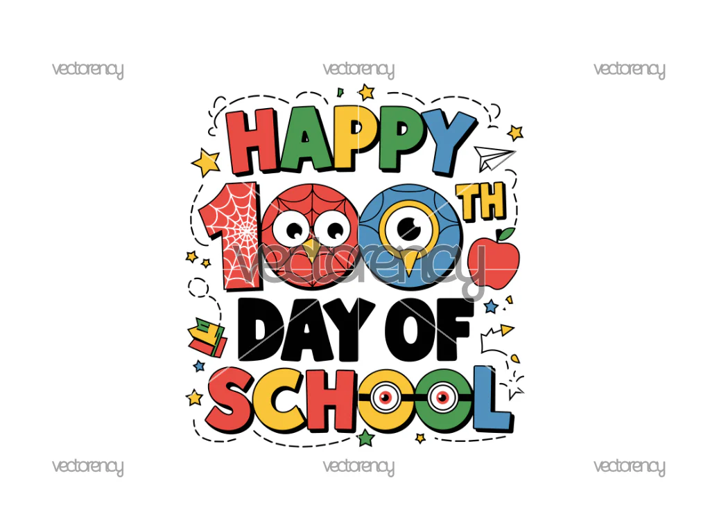 Happy 100th Day Of School PNG