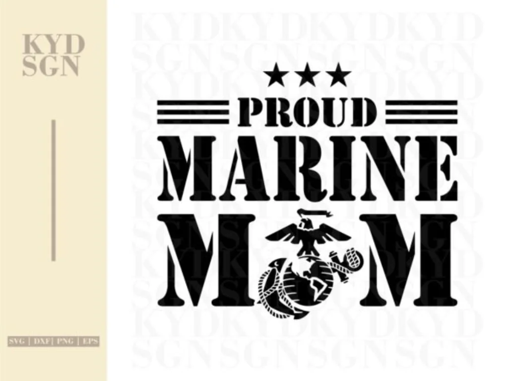 Proud Marine Mom SVG Cut File