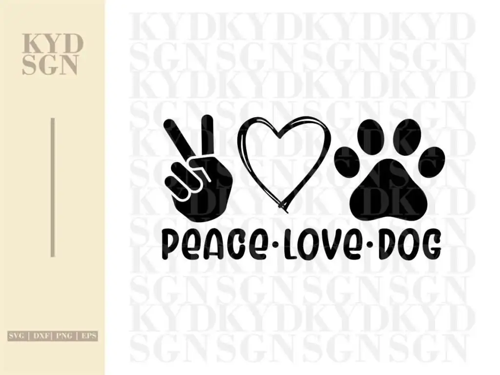 Peace Love Dog SVG