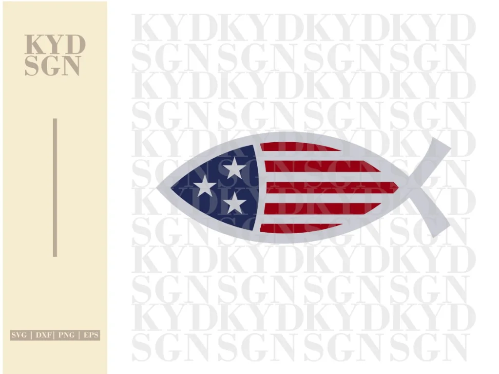 Christian Fish USA Flag SVG