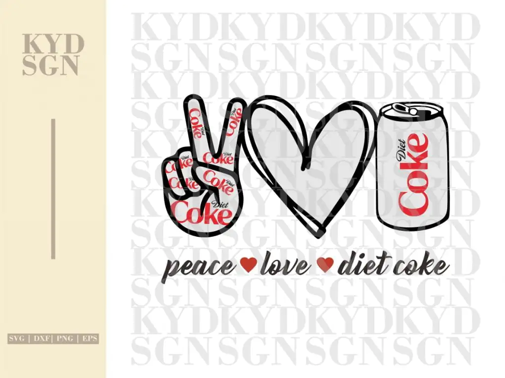 Peace Love Diet Coke SVG