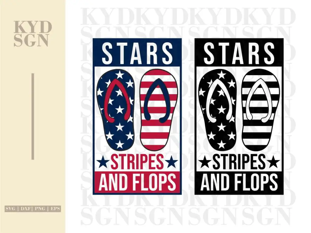 Stars Stripes and Flops SVG Clipart for Silhouette Cricut