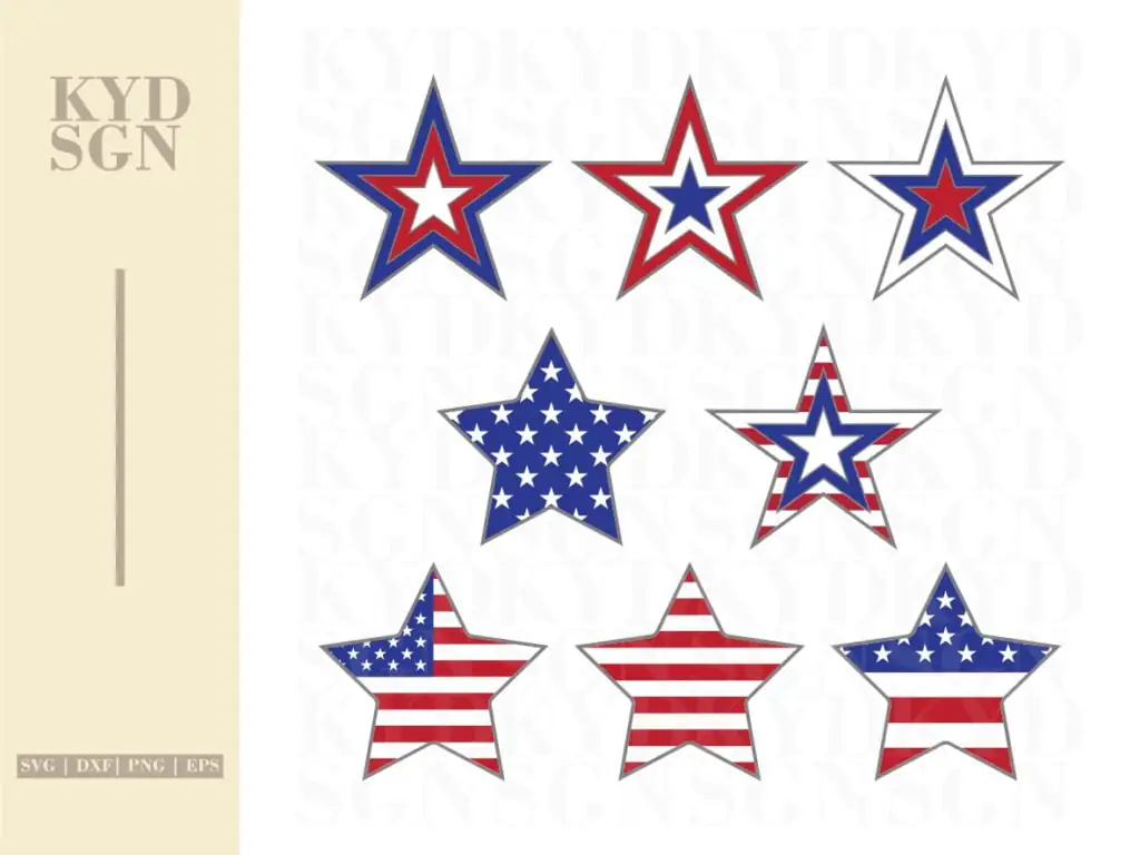 Patriotic Stars SVG Cut Files & Clipart