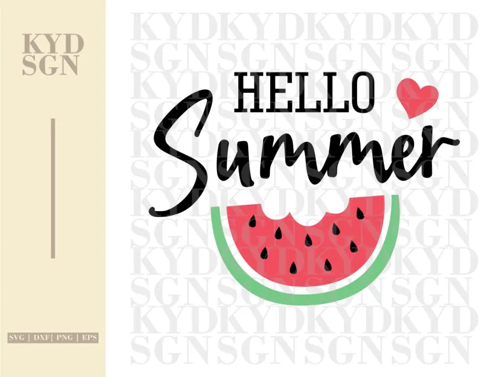 Hello Summer SVG Image Cricut Vector