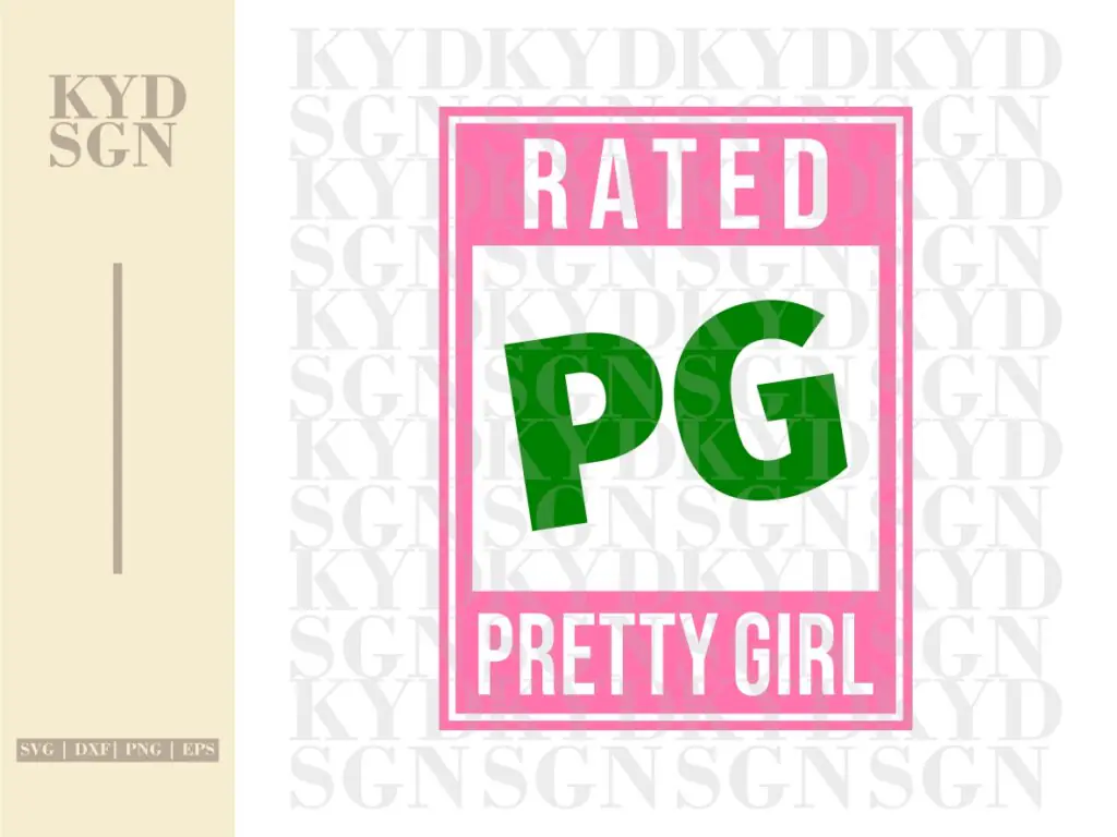 Rated Pretty Girls SVG, Pretty Educated Pink Green Alpha Omega Beta Gamma Kappa 1980