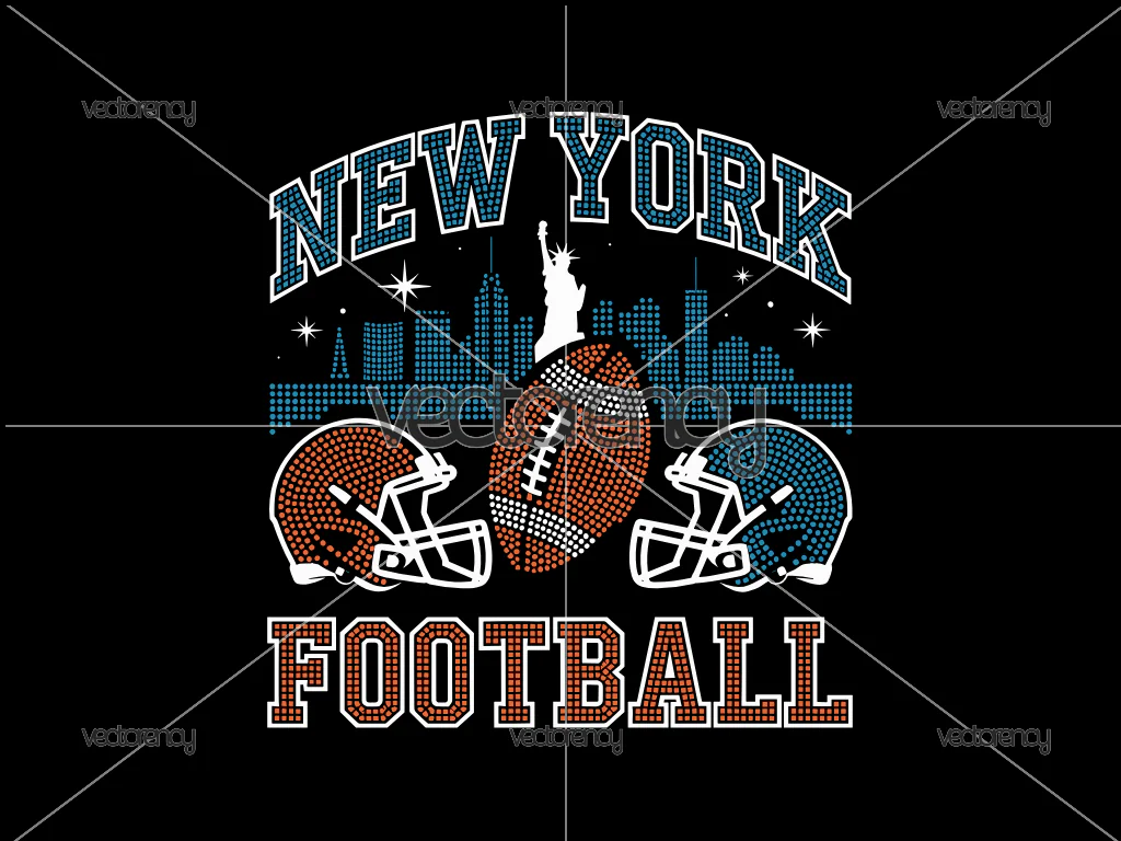 New York American Football Rhinestones SVG