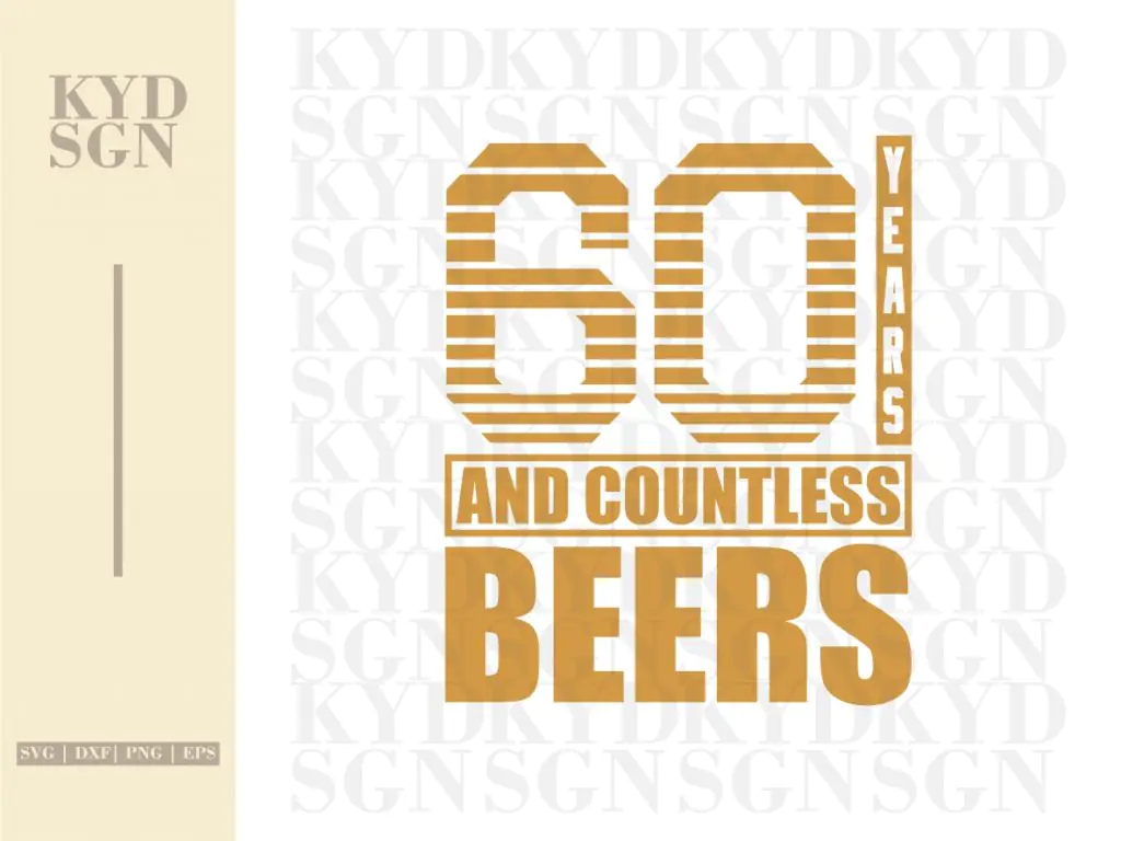 60th Birthday Beer SVG