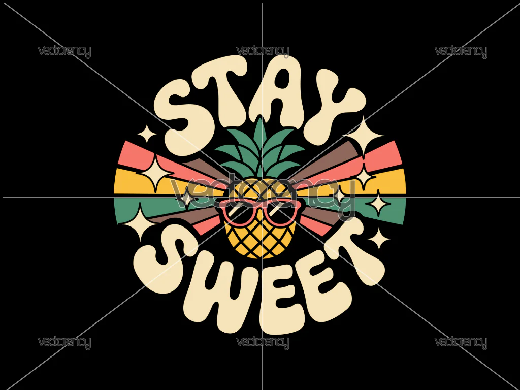 Stay Sweet PNG Playful Retro Design POD