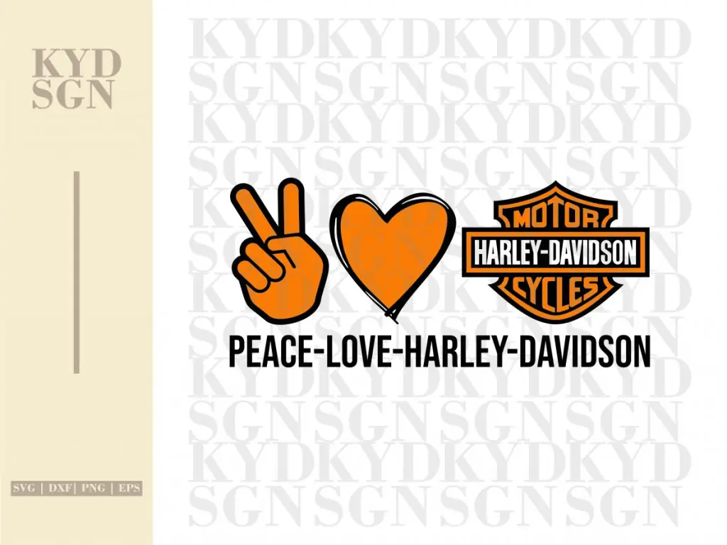 Peace Love Harley Davidson SVG