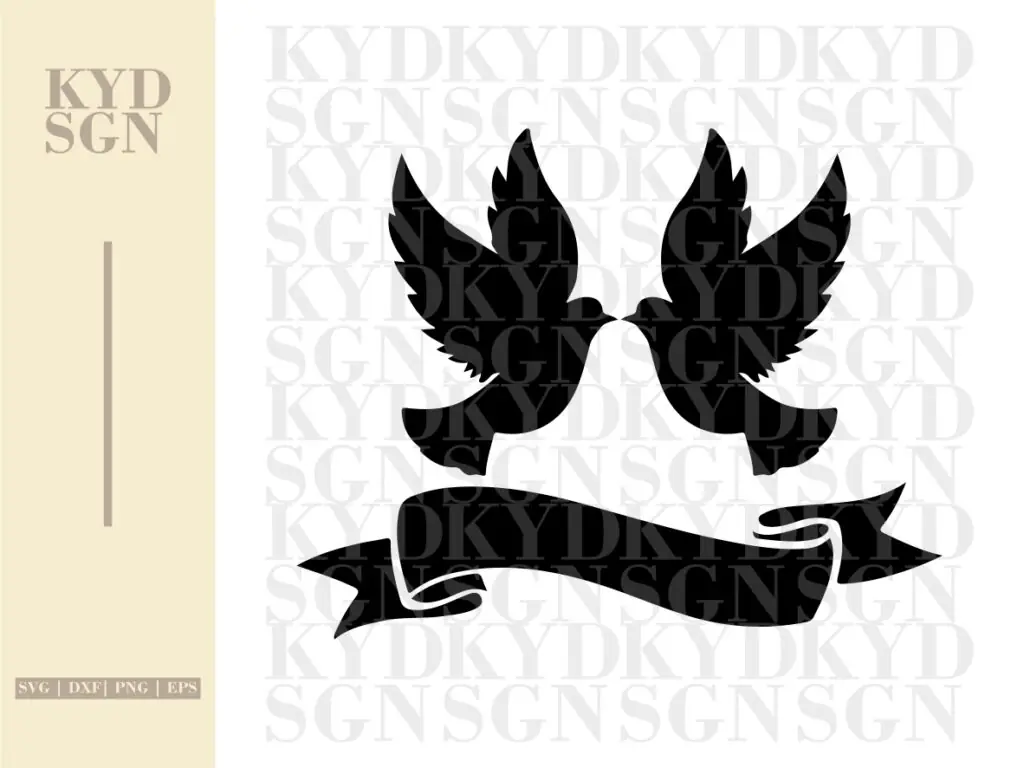 Kissing Doves SVG Couple Wedding