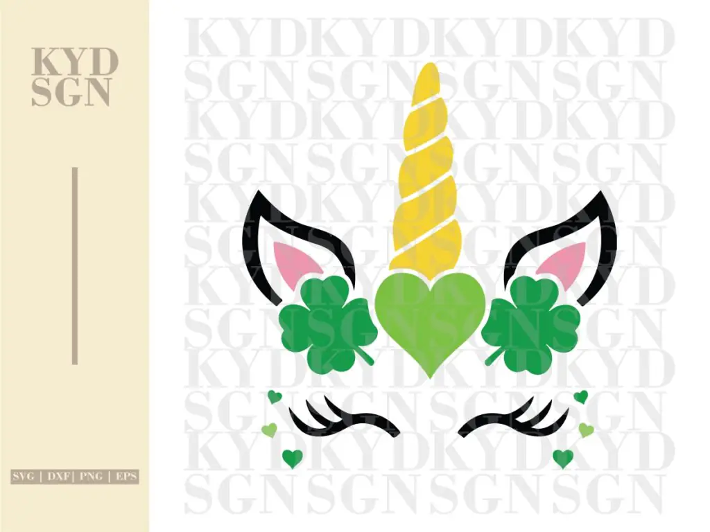 Green Unicorn, Shamrock, Clover Clipart SVG