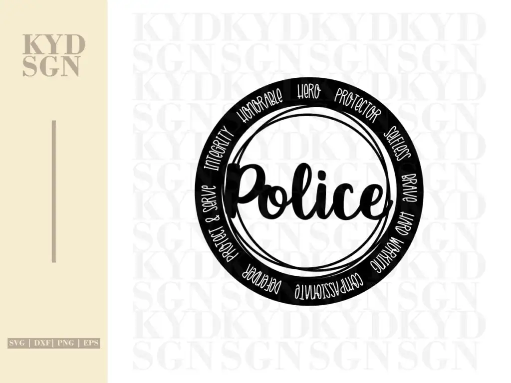 Police Ornament SVG Cricut