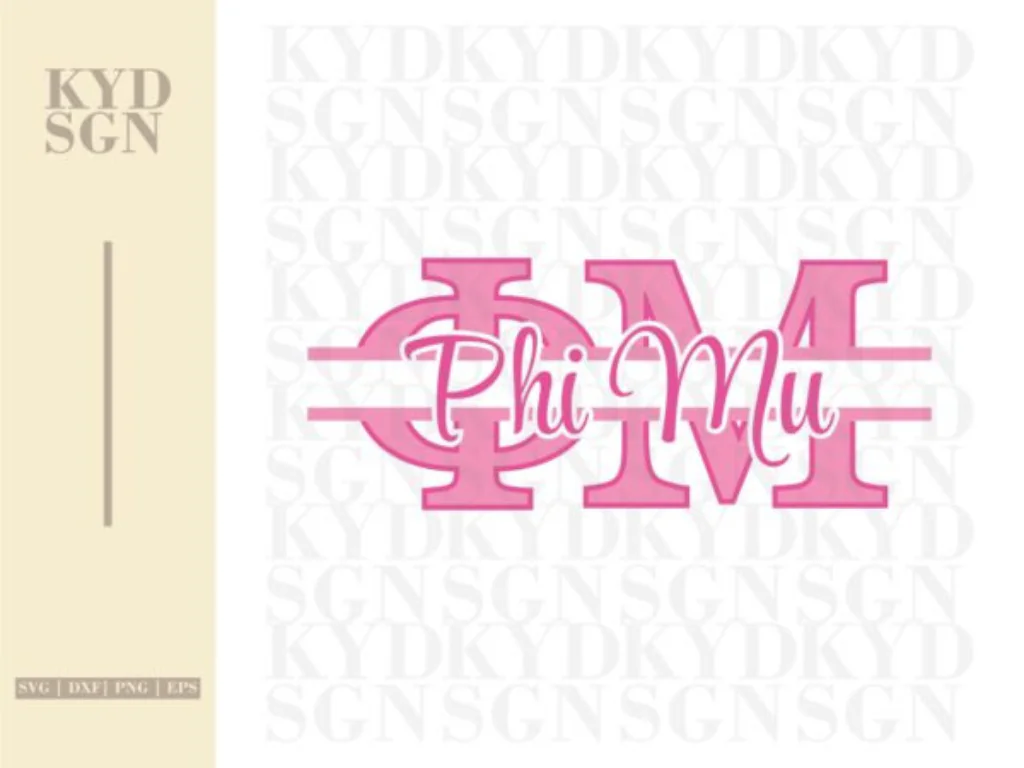 Split Phi Mu Sorority SVG Cut File