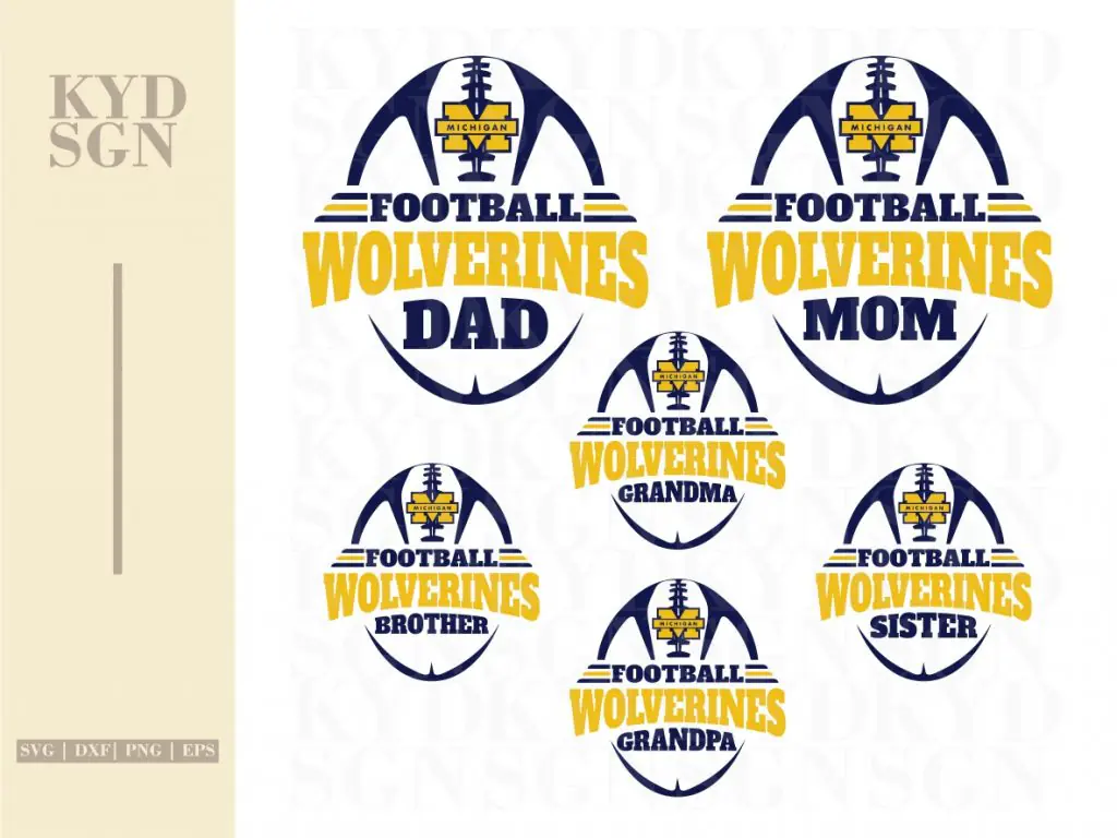 Football Family Michigan Wolverines SVG Mom Dad