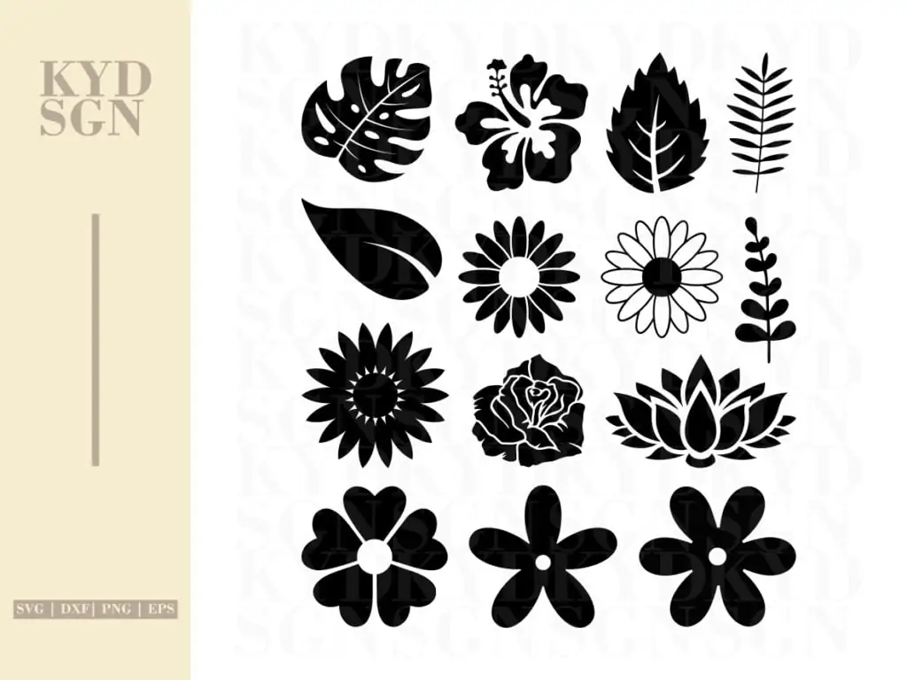 Flowers SVG Bundle, Leaves SVG