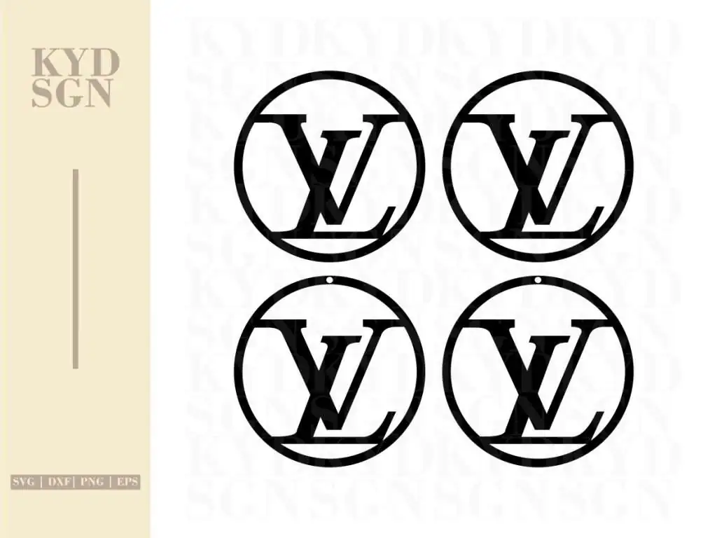 Louis Vuitton Earrings SVG Cut File DXF PNG and EPS Vector