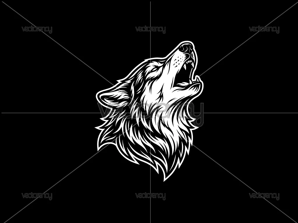 Howling Wolf SVG, Wolf Head SVG, Wild Animal SVG, Wolf Clipart PNG DXF EPS