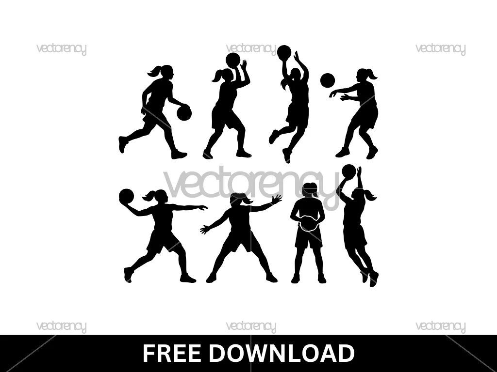 Female Basketball Silhouette Free SVG Cricut Commercial Use