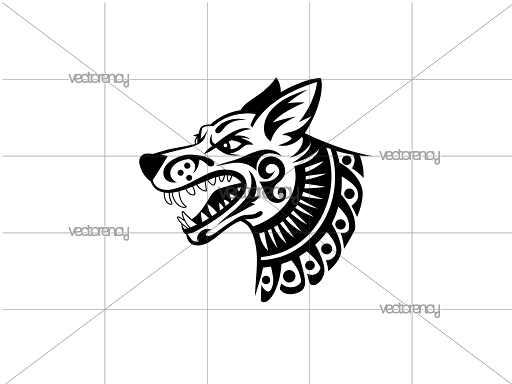 Illustration Of a Tribal Dog SVG Vector