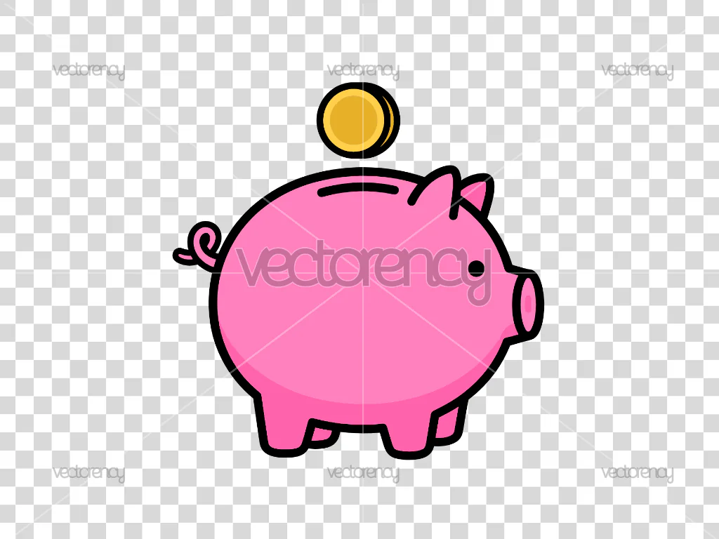 Piggy Bank Save Money Clipart SVG PNG Transparent
