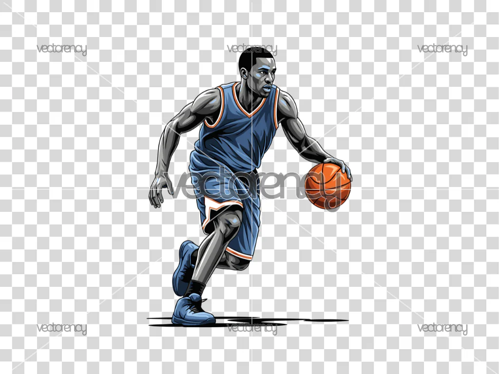 Basketball Player Dribbling the Ball Clipart HD Transparent