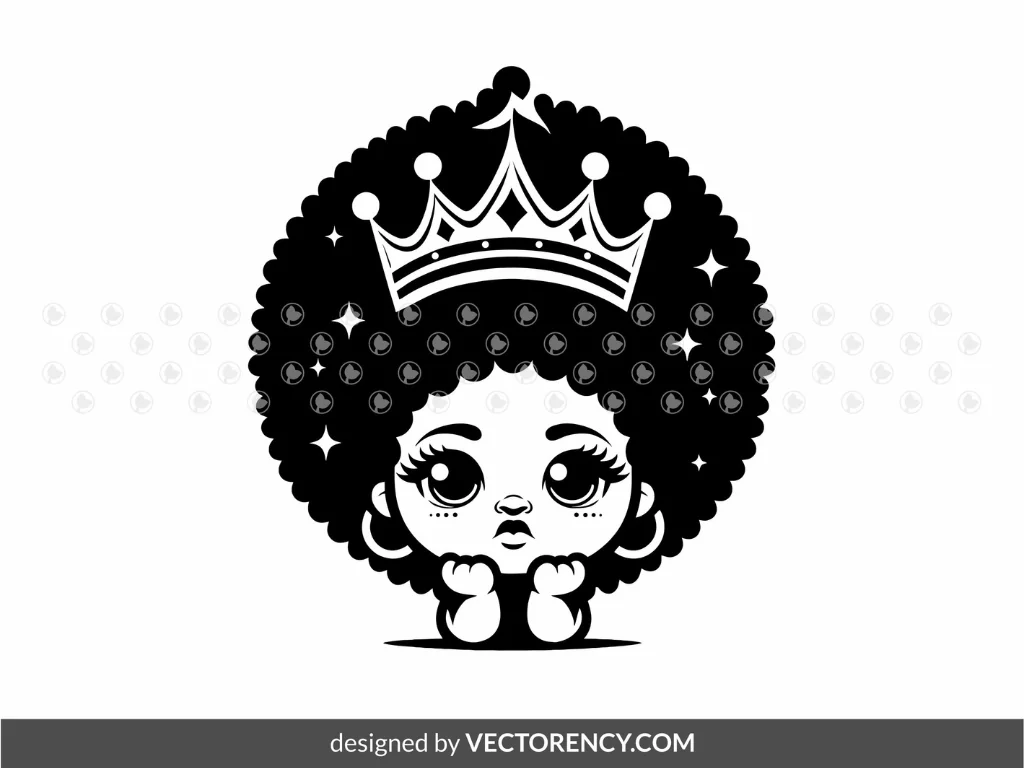 Baby Afro Queen SVG Cricut Free