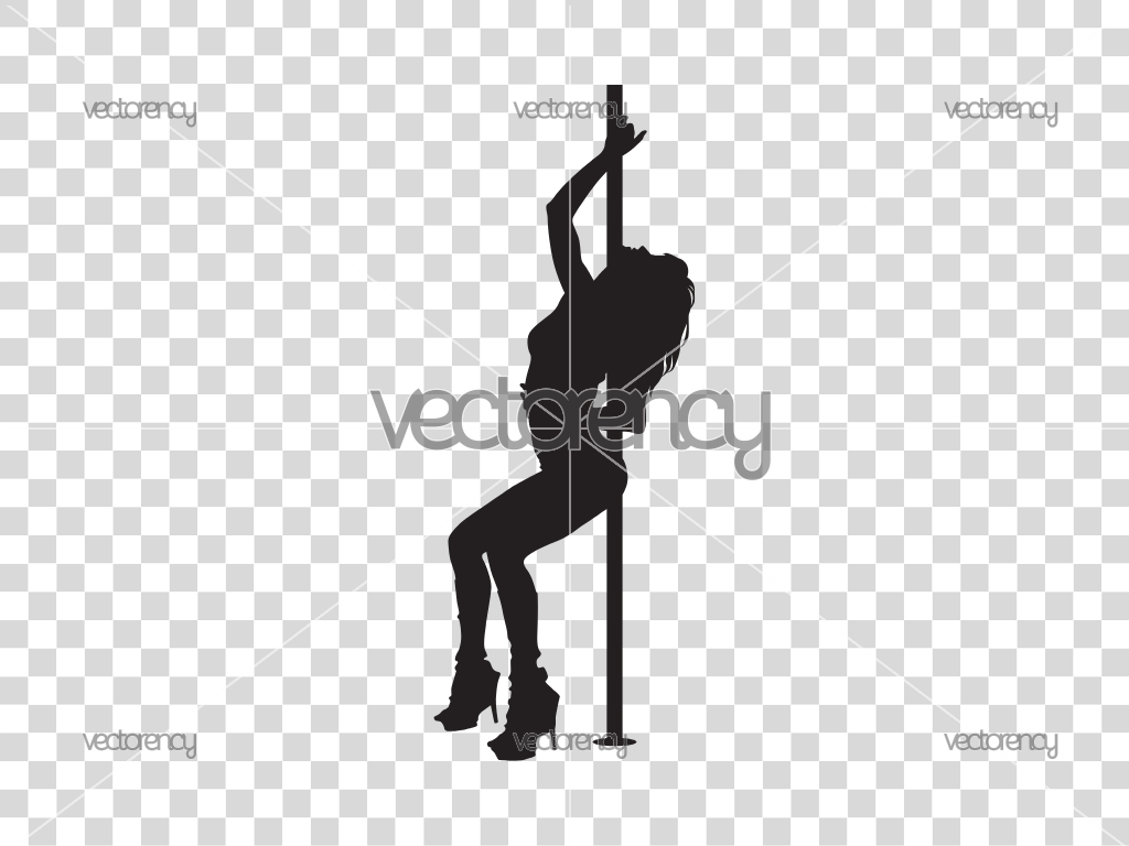 Pole Dance Woman Silhouette Vector