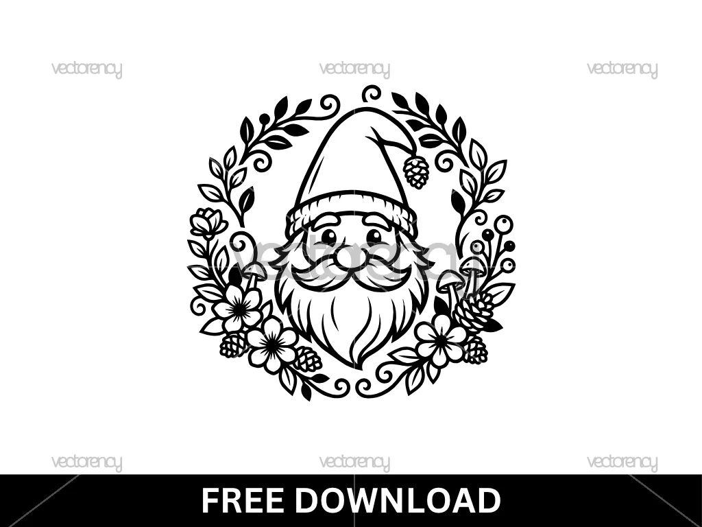 Cute Gnome Face SVG Free