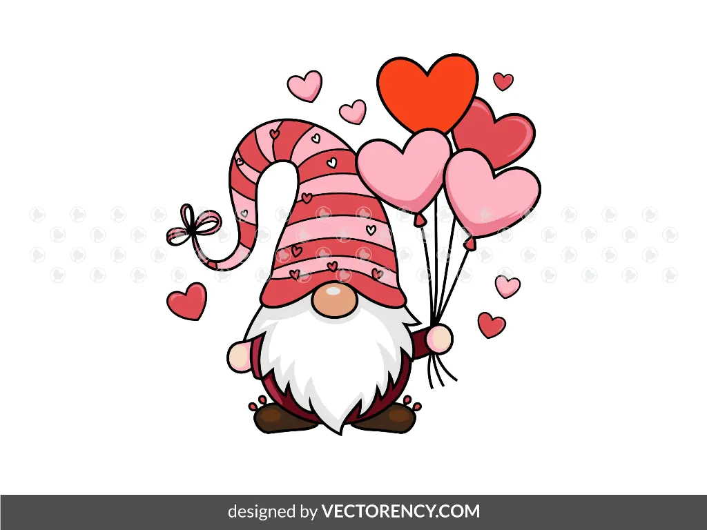 Cute Gnome Pink Vector Clipart PNG